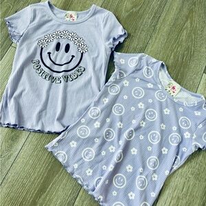 Jenna & Jessie - NWOT, Kids Positive Vibes Tee Set - Size 6
